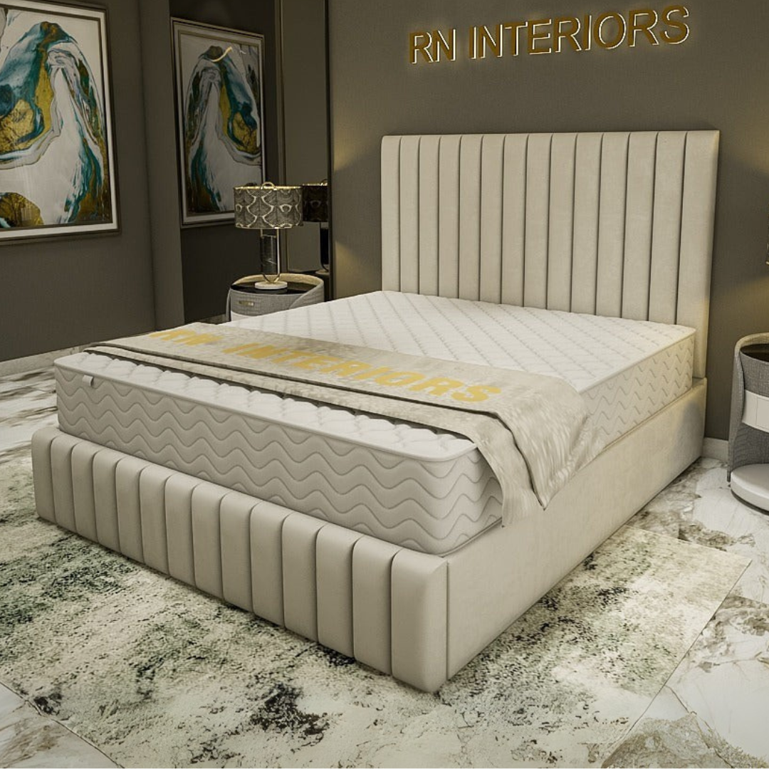 Small Double Bed Frame - Amelia Plush Velvet  Bed Frame