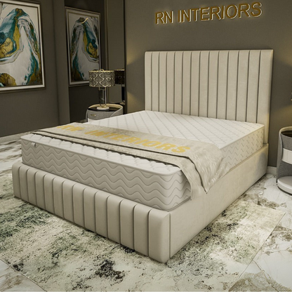 Small Double Bed Frame - Amelia Plush Velvet  Bed Frame