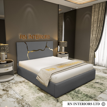 Cremio Golden Strips Designer Bed Frame