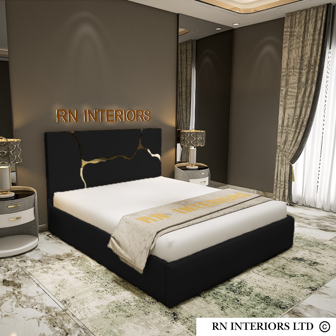 Cremio Golden Strips Designer Bed Frame
