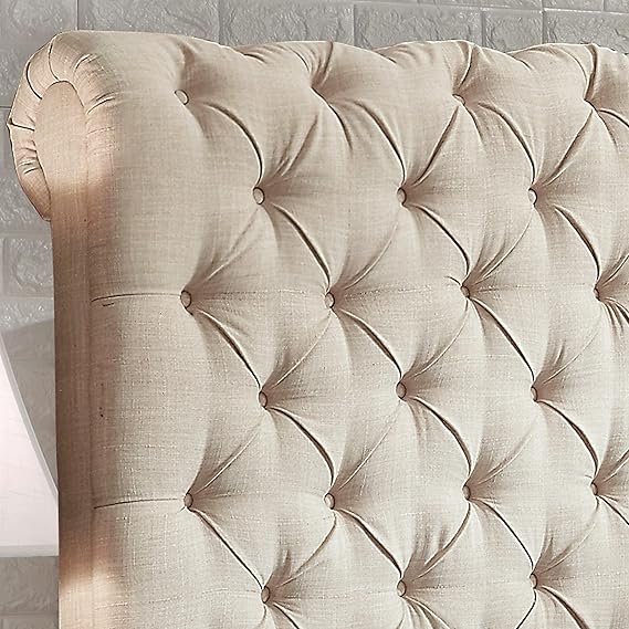 Chesterfield Cream Sleigh Bed Frame