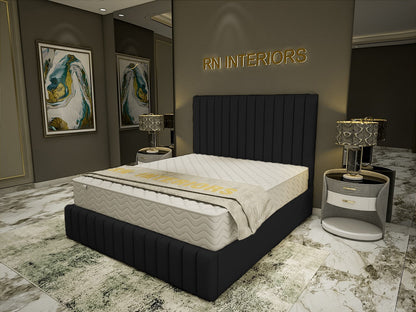 Small Double Bed Frame - Amelia Plush Velvet  Bed Frame