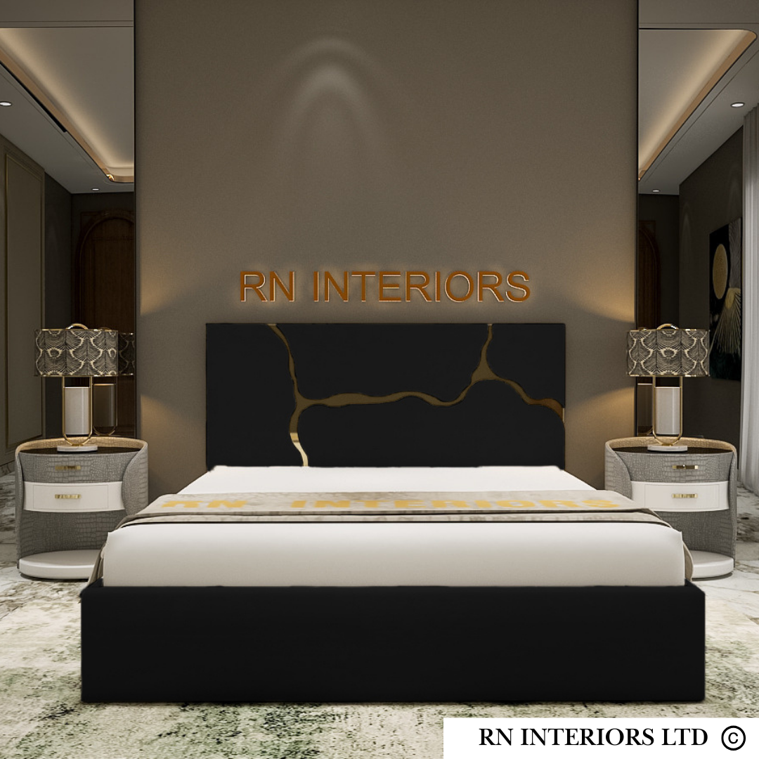 Cremio Golden Strips Designer Bed Frame
