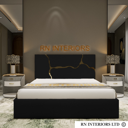 Cremio Golden Strips Designer Bed Frame