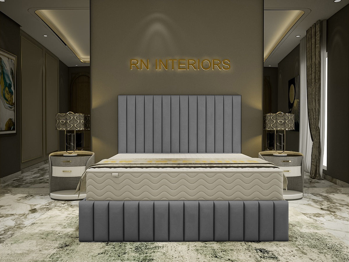 Small Double Bed Frame - Amelia Plush Velvet  Bed Frame