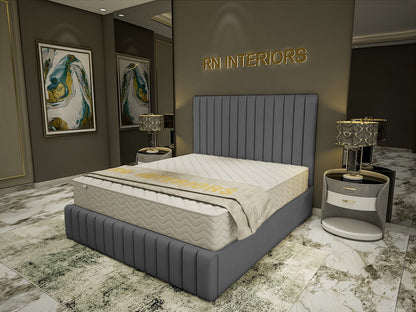 Small Double Bed Frame - Amelia Plush Velvet  Bed Frame