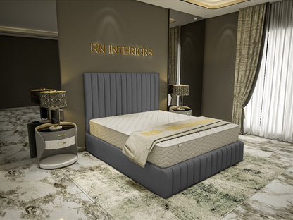 Small Double Bed Frame - Amelia Plush Velvet  Bed Frame