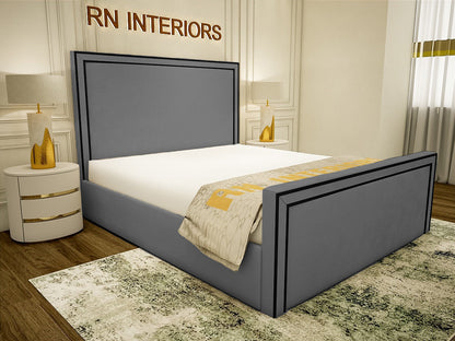 Small Double Bed - Bianca Plush Velvet Bed Frame