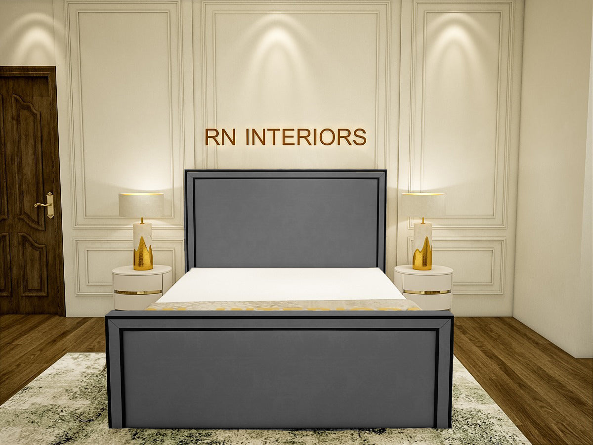 Small Double Bed - Bianca Plush Velvet Bed Frame