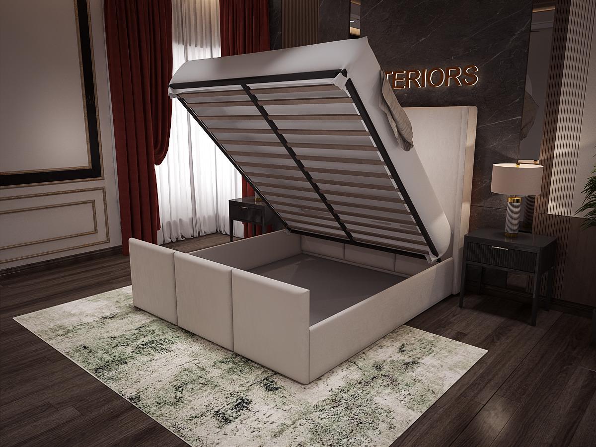 King Size Bed Frame - Liner Wingback Bed