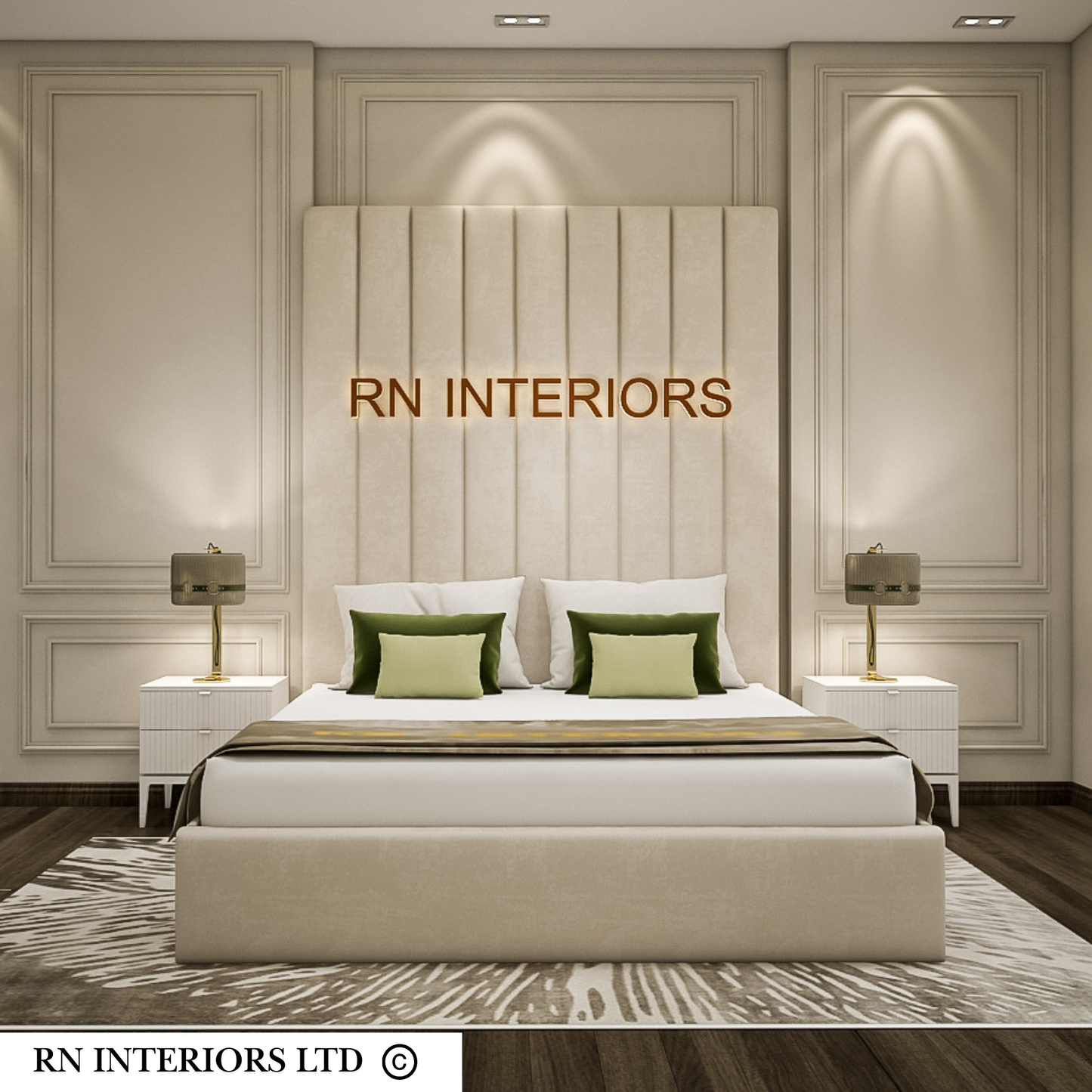 Linear Panel Bed Frame -  Tall Headboard