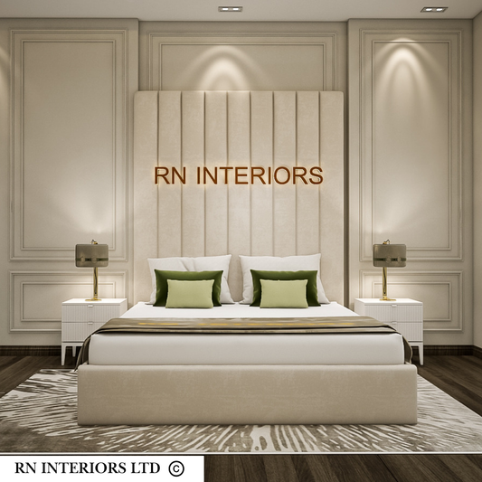 Linear Panel Bed Frame -  Tall Headboard