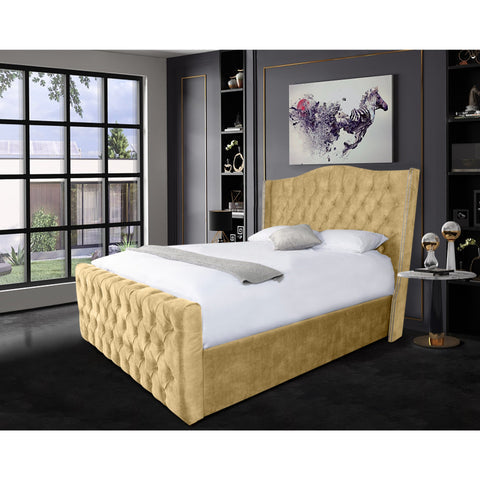 Selini Plush Velvet Upholstered Platform Bed Frame
