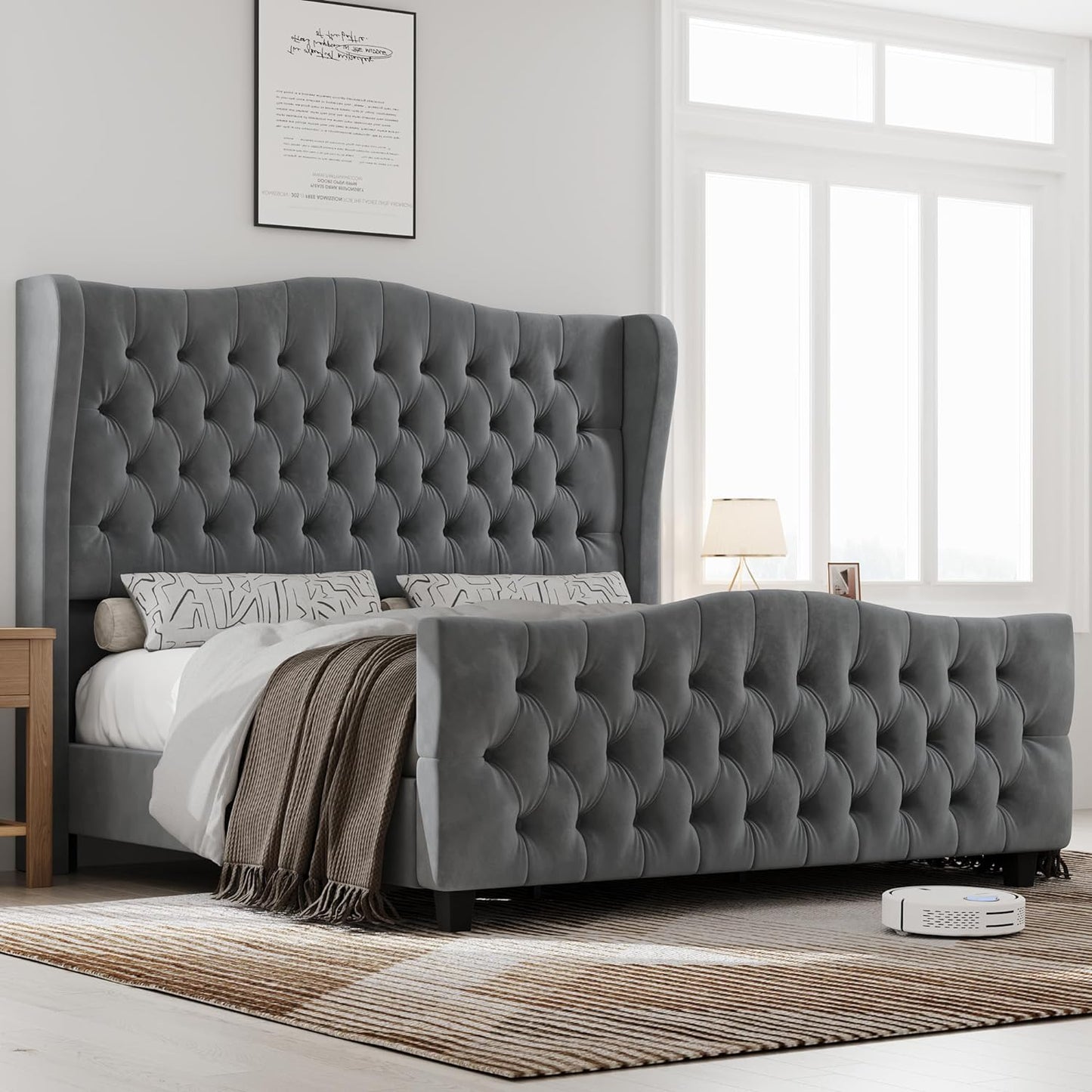 Small Double Bed Frame - Wingback Bed Frame