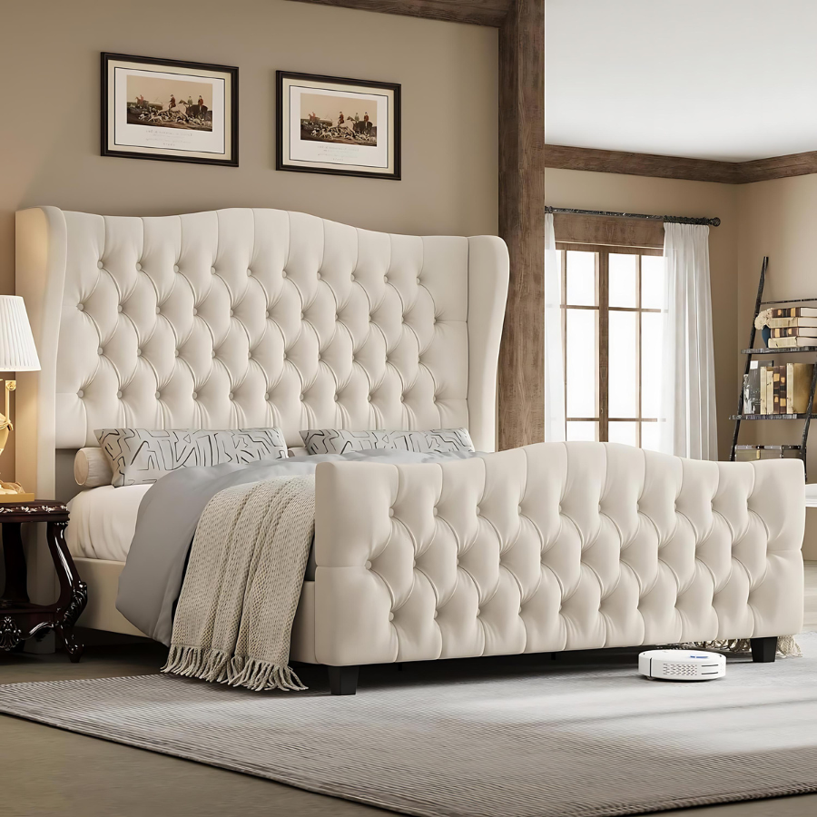 Small Double Bed Frame - Wingback Bed Frame